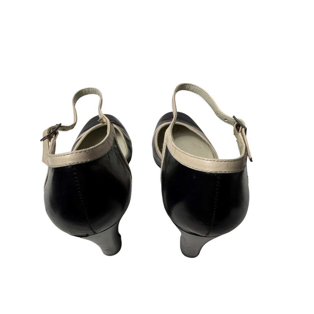 Bandolino Y2K Two-Tone Mary Jane Heels Black Cream 9M - Picture 3 of 5